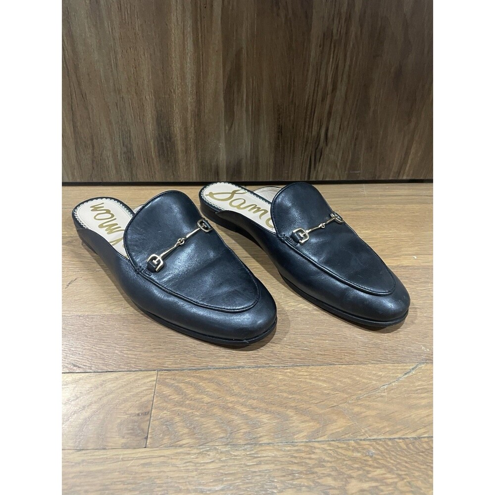 Sam Edelman Linnie Bit Mule Size 8.5 Black Leather Slip-On Loafers Shoes Preppy